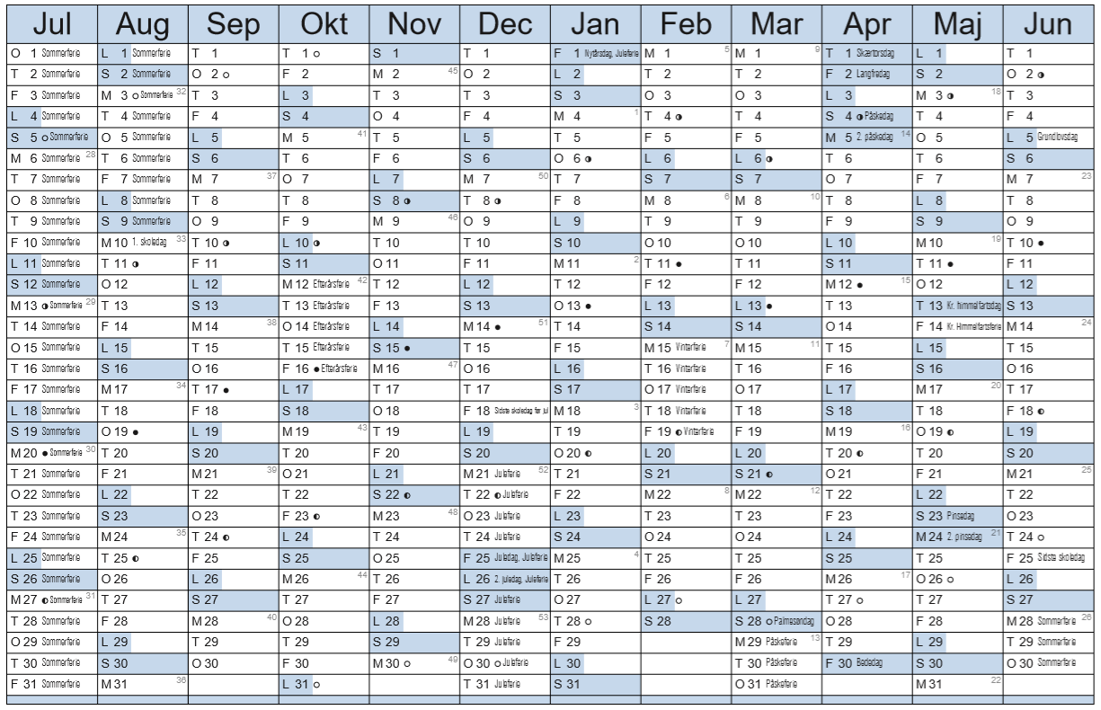 Feriekalender | Rude Skov Skole